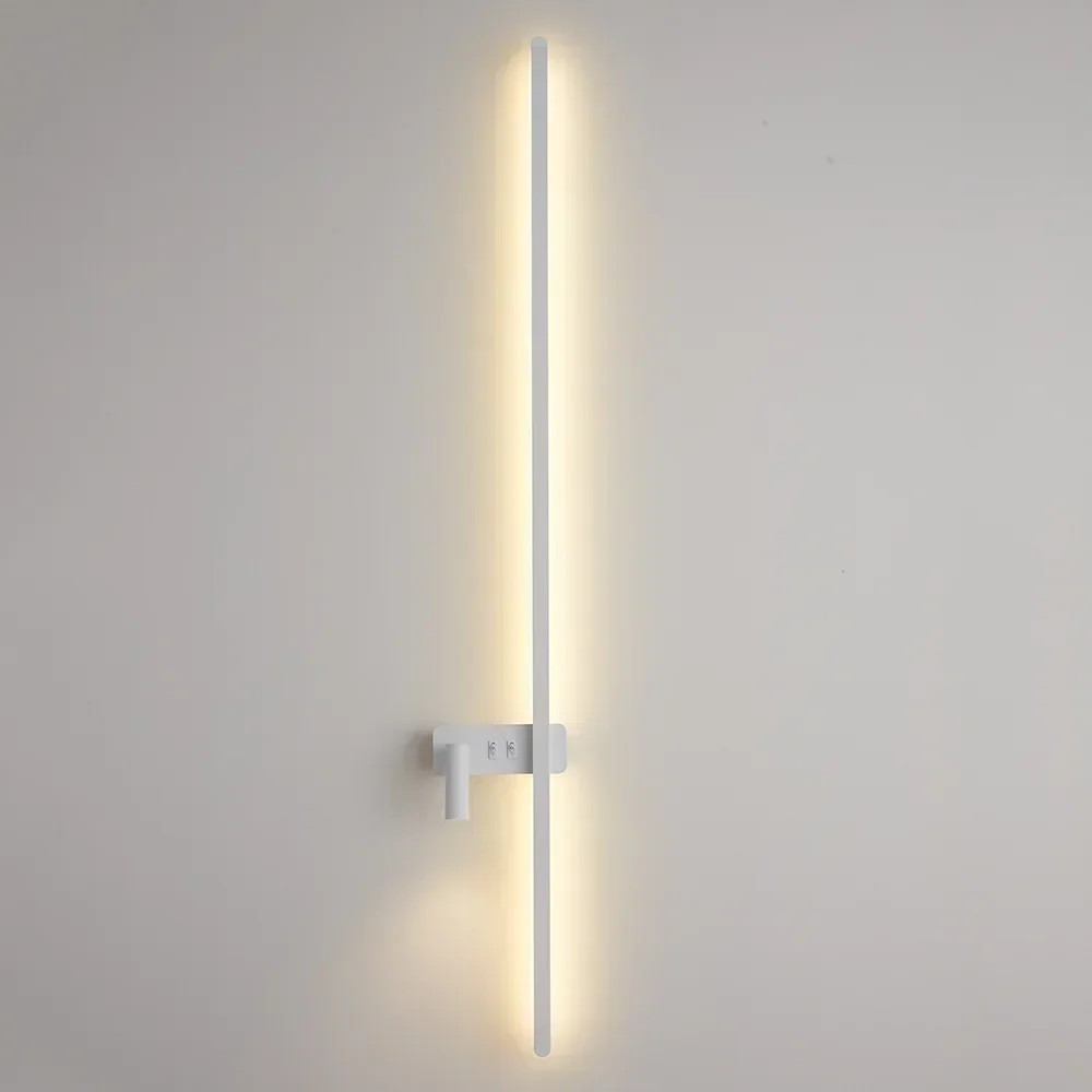 Long Strip Wall Lamp with Switch Modern Nordic Living Room Bedroom Bedside Rotation LED Reading Light