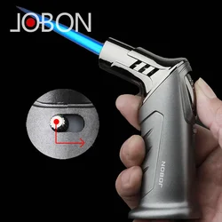 JOBON Metal Outdoor Windproof Gas Lighter Blue Flame Direct Turbine 2-hole Direct Charge Lighter Barbecue Igniting Tool