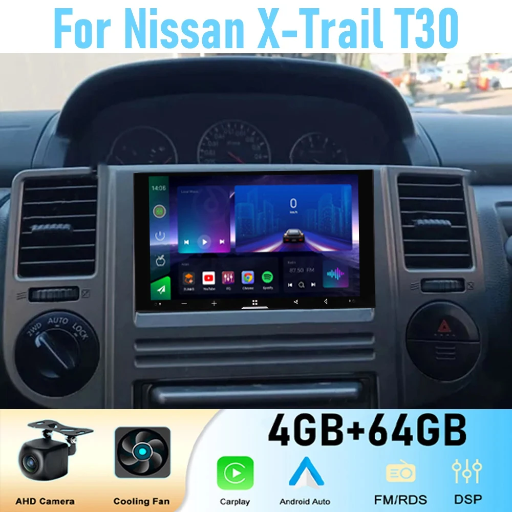 7'' For Nissan X-Trail T30 GPS Car Radio Wireless Apple Carplay  Android 15 Multimedia Player Stereo Navi WIFI BT