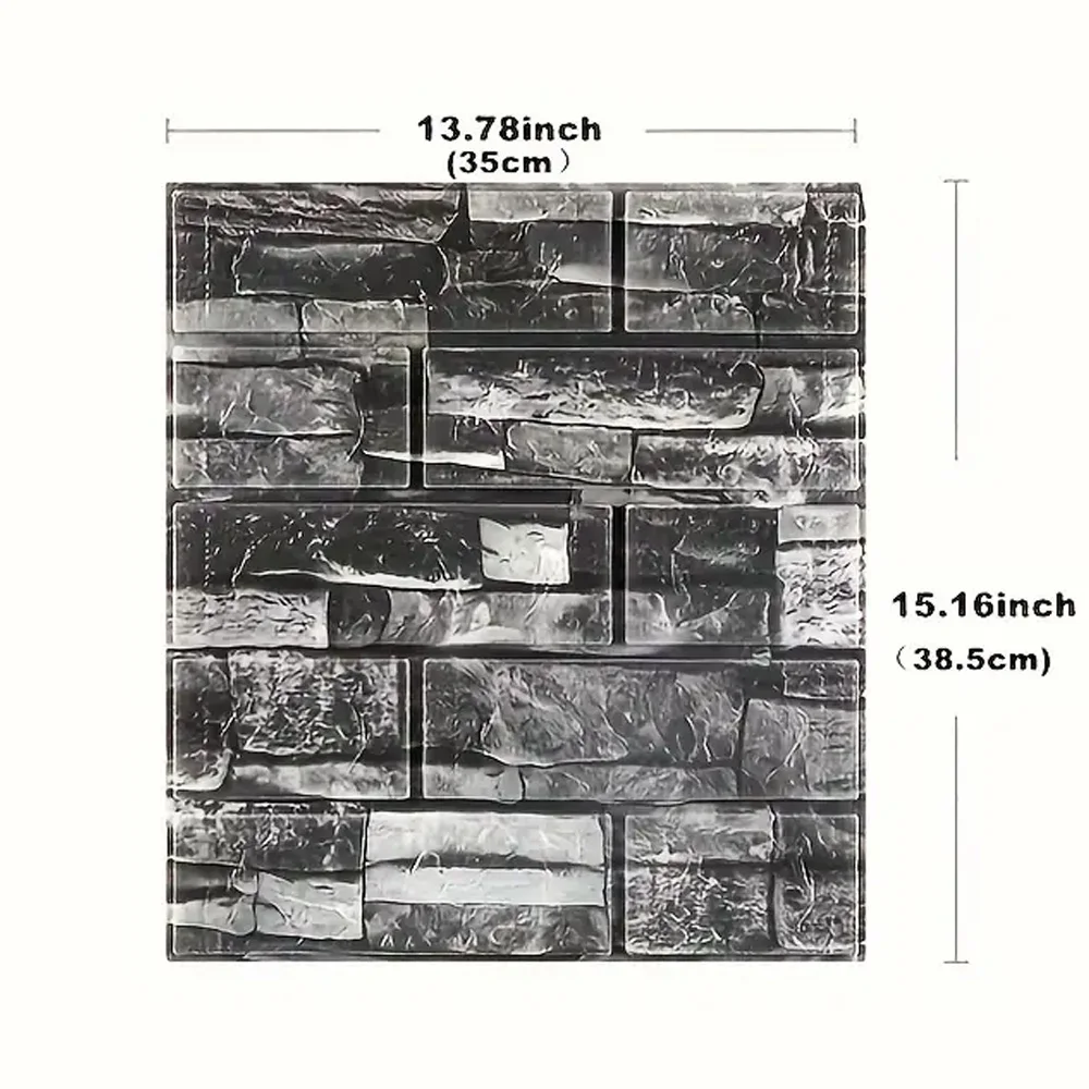 

10 шт. 3D стеновые панели, пилинг и наклеивание пенопласта, 3D-крепляющие обои из кирпича и самоклеящиеся обои (20 шт., рок-цвет)