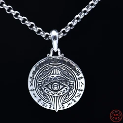 BOCAI  S925 Sterling Silver Pendants for Women Men New Fashion The Eye of Horus the Twelve Constellations Jewelry Wholesale