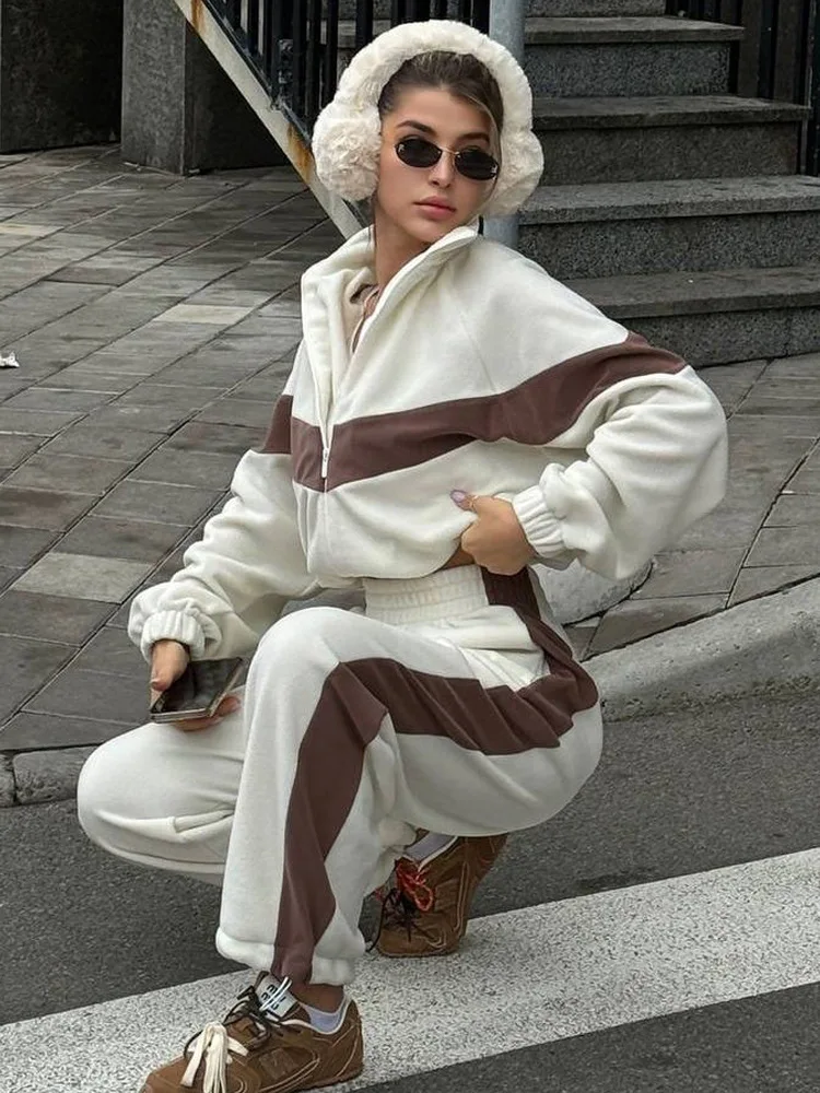 

Autumn Winter Two Piece Sets Pant Set Tracksuit Women Jogger Y2k Sweatshirts Sports Elastic Waist Streetwear Pants Matching Sets