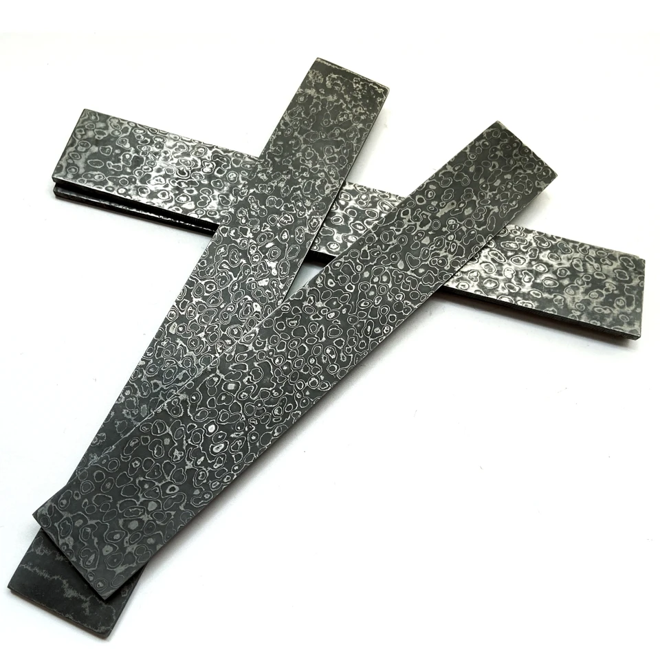 Imagem -02 - Sandwich Damascus Steel Billet Sheet Plate Bar para Fazer Facas Faça Você Mesmo Knife Blade Material em Branco Tem Sido Tratamento Térmico
