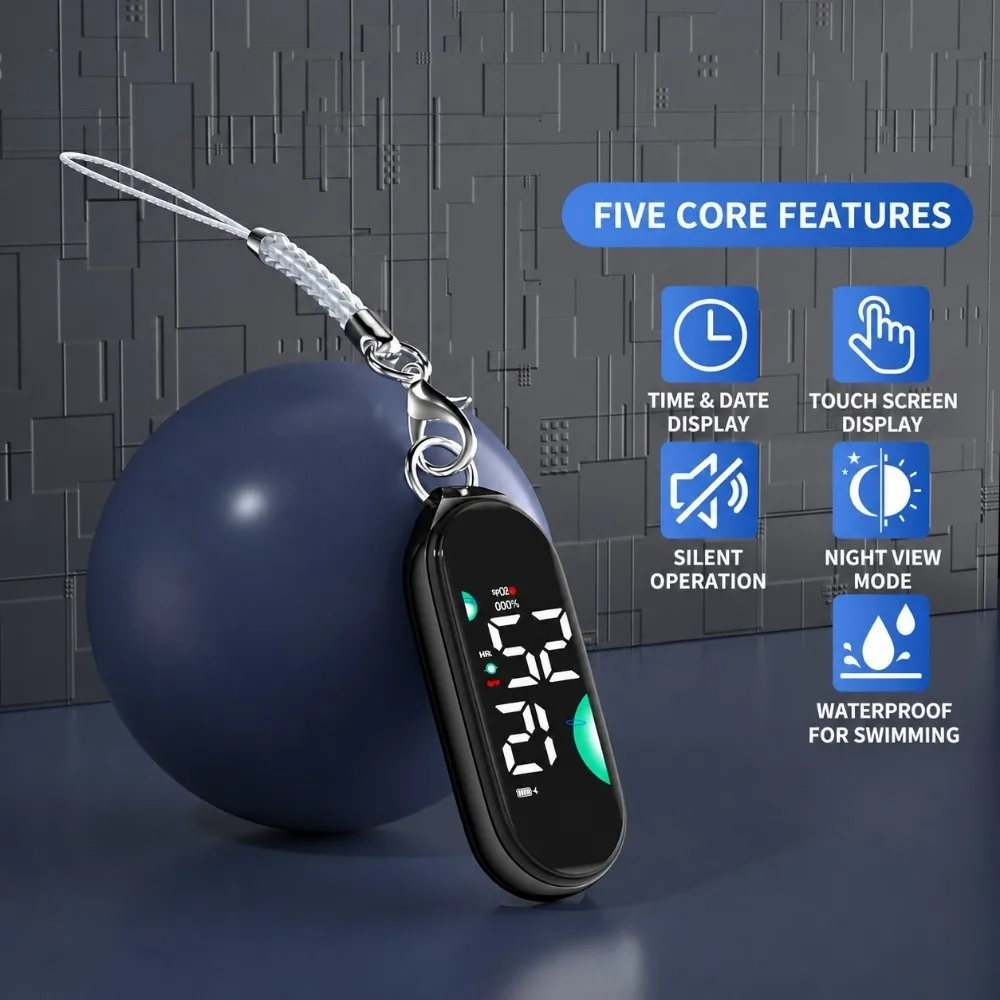 Creative Silent Electronic Hanging Watch Luminous Digital Display School Clock Waterproof Small Pendant Keychain Watch Students