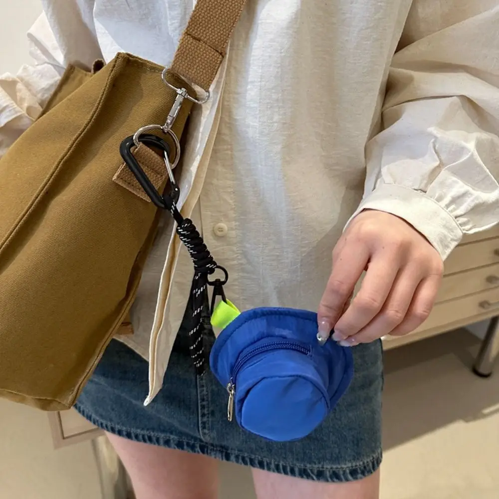 Small Item Bag Round Canvas Coin Purse Coin Pouch Coin Bag Small Wallet Korean Style Mini Storage Bag Cute Keychain Children