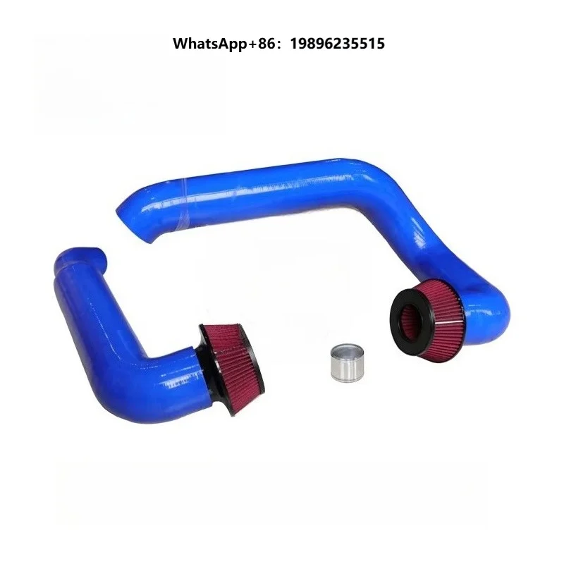 Front Mount Intake Blue SILICONE MATERIAL with Wire Reinforce Inside