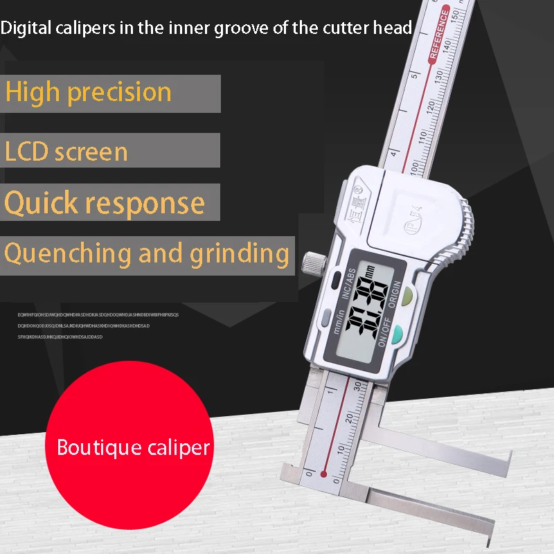 Boutique Digital Display Inner Slot Caliper Electronic Card Slot 150/200/300mm0.01 Circlip Slot Inner Hole Ruler Graphics Card