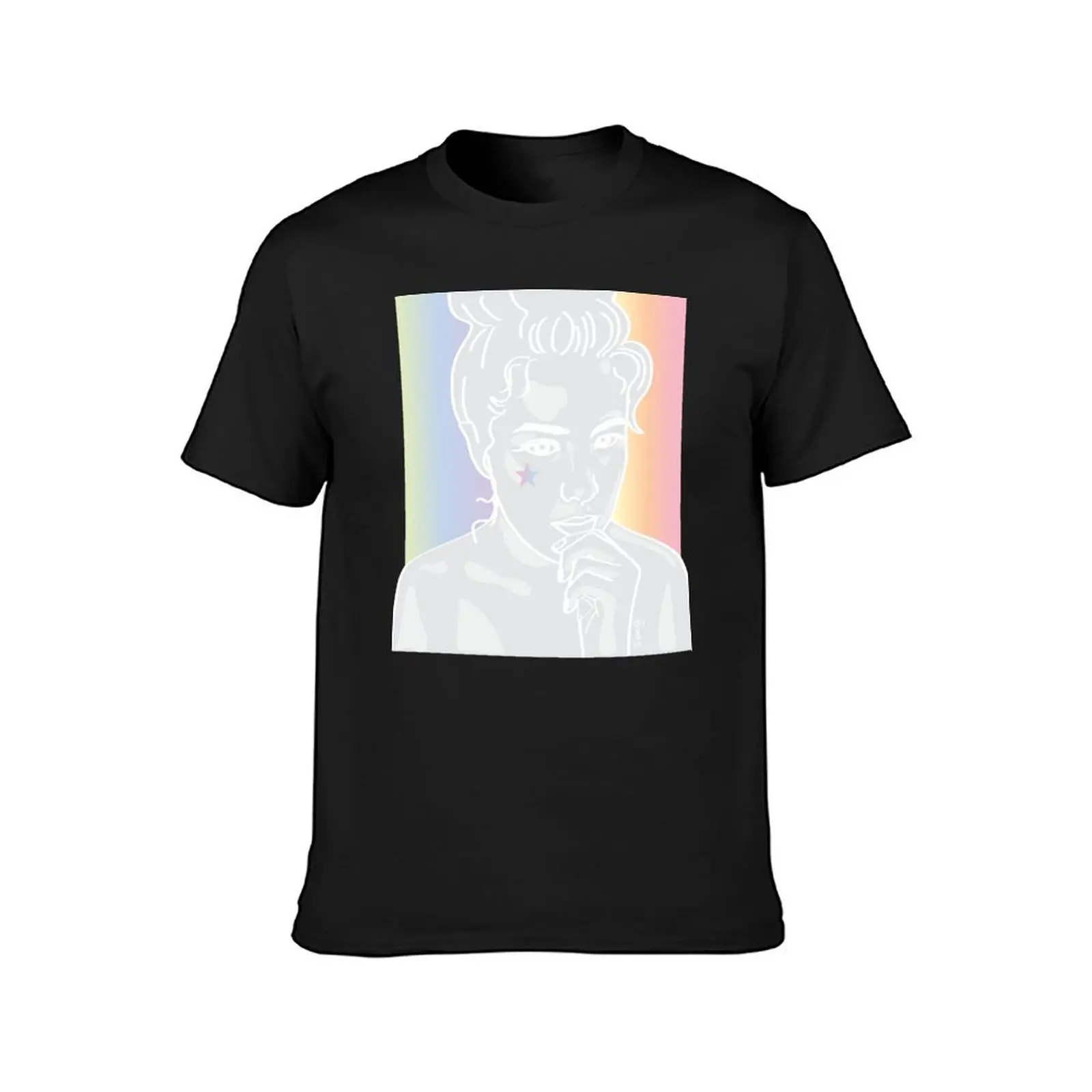 Rainbow with lady T-Shirt summer clothes tees T-shirt men