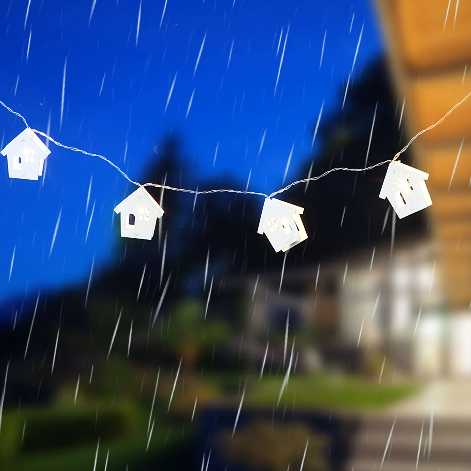 

Wooden LED Snowflake Light 1 String White House Christmas Decor Indoor Outdoor Party Fairy Garden Operated String Lights