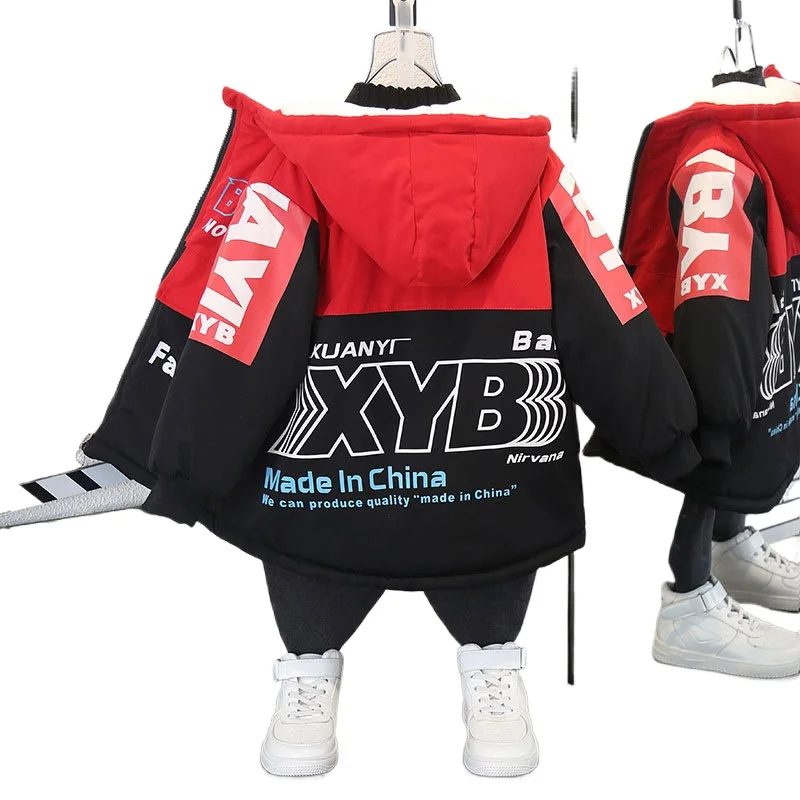 Fleece Thickening Toddler Boys Jacket Thermal Warm Kids Coat Fall Winter Children's Clothes