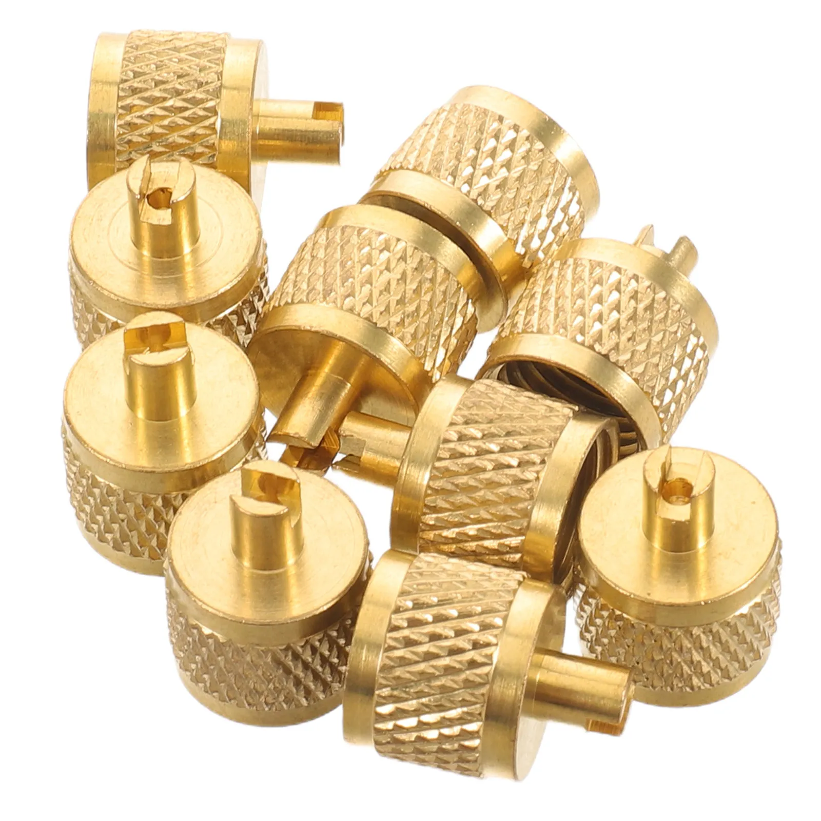 10Pcs Sae Copper Hvac Valve Caps Leakproof Threaded Core Removers Compatible with R22 R410a Ac Refrigeration Valve Caps