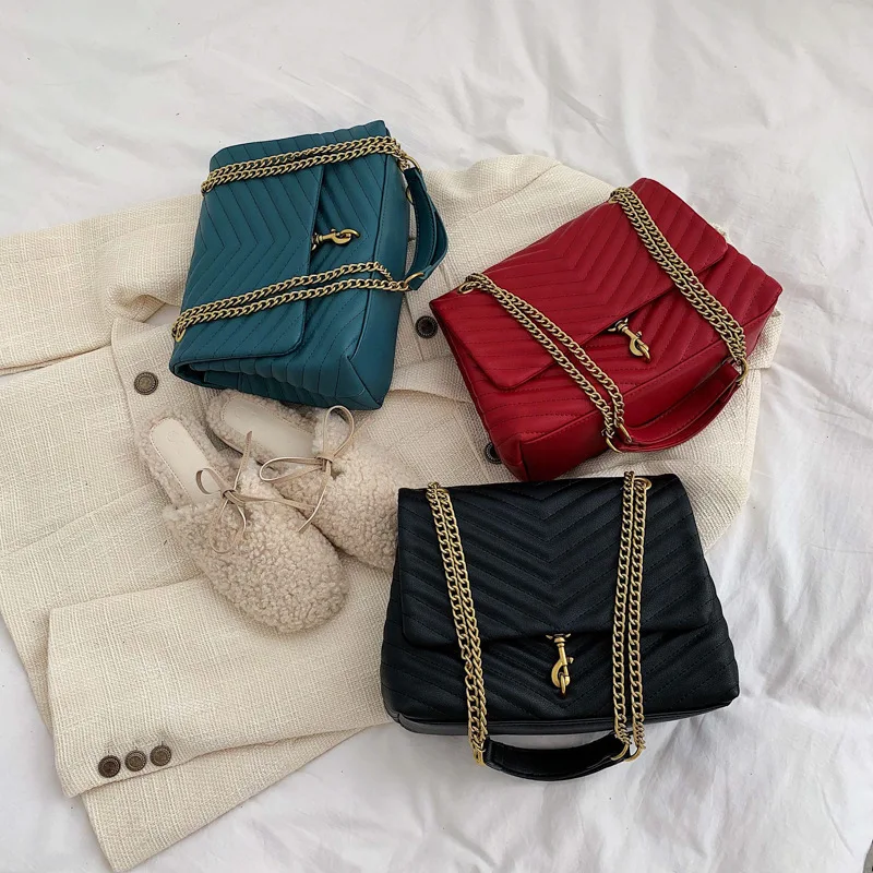 Handbags for Women Luxury Brand Shoulder Bags Large Golden Chain Female Crossbody Bag Casual Tote Ladies Flap Messenger Bag