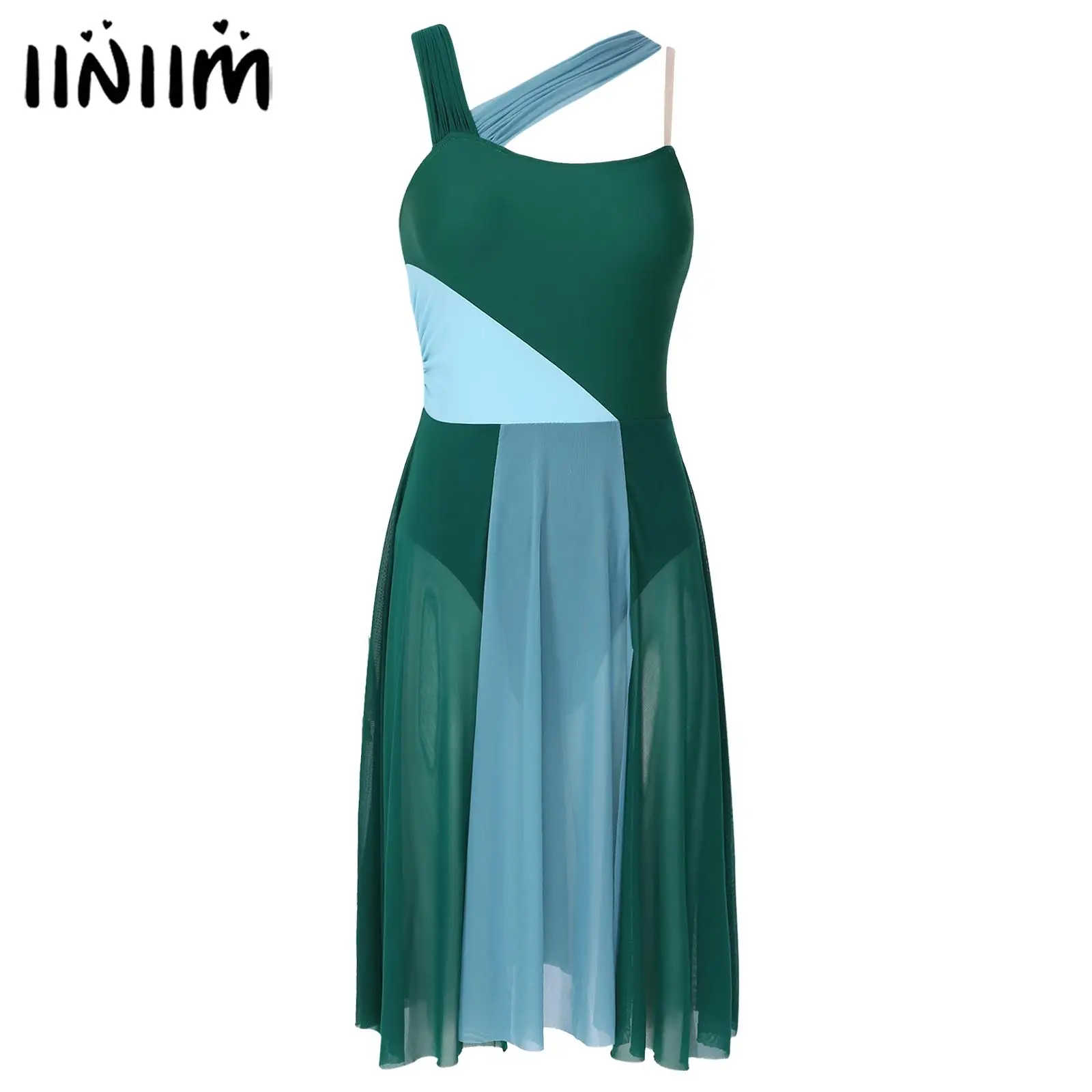 Femmes gymnastique Ballet lyrique danse contemporaine superposition robe couleur bloc serré combinaison patinage artistique justaucorps robe