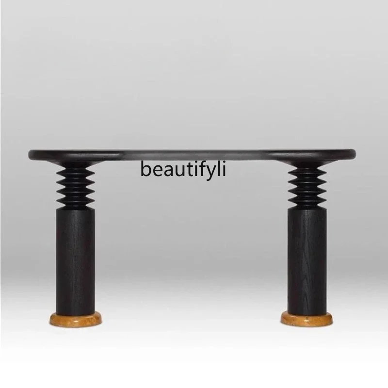 

Asmt56 Medieval minimalist designer creative entrance table Italian ash wood light luxury corridor end view table storage plan