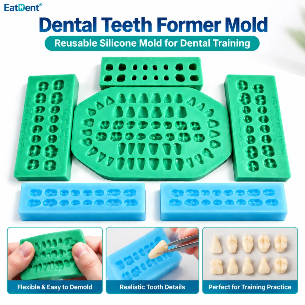 4PCS/Set Dental Teeth Mold Silicone Jaw Plane Template Denture Restoration Mold Casting Crown Bridge Making Mold Casting Pattern