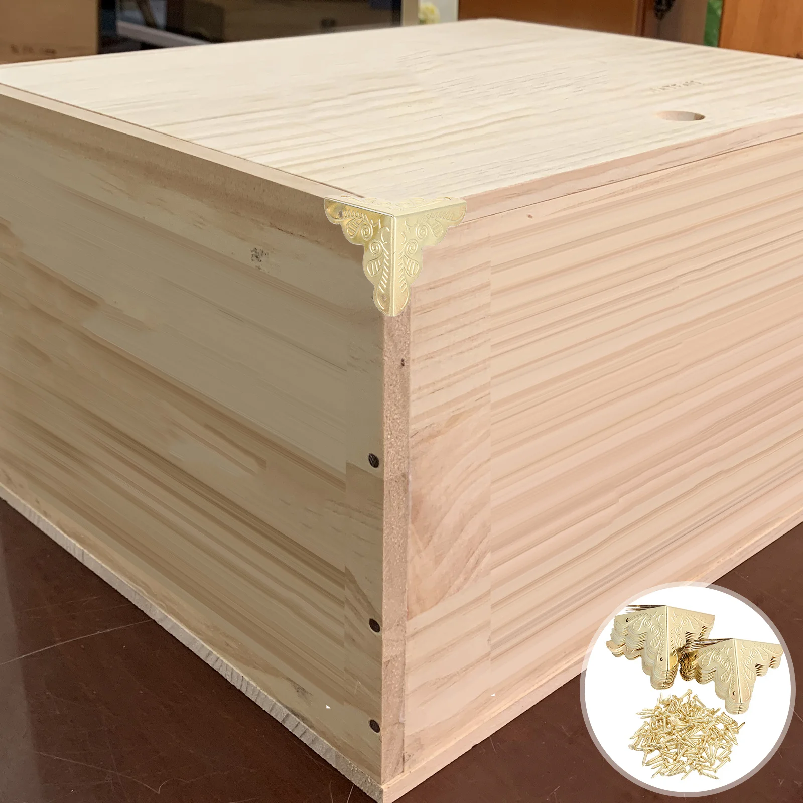 

24Pcs Vintage Metal Corner Guards for Furniture Cabinet Box Decorative Corner Protectors Style Durable