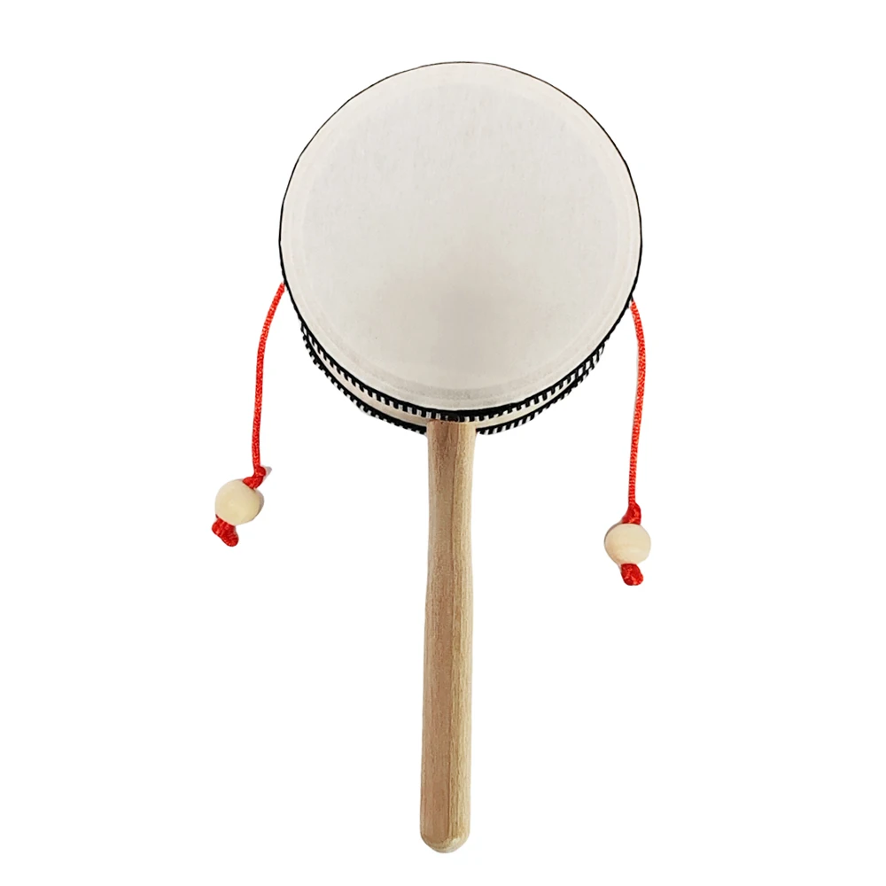 Wooden Rattle Drum Monkey Drum Painting Craft Wooden Shaking Toy Chinese Traditional Percussion Instrunment for Kids Boys Girls