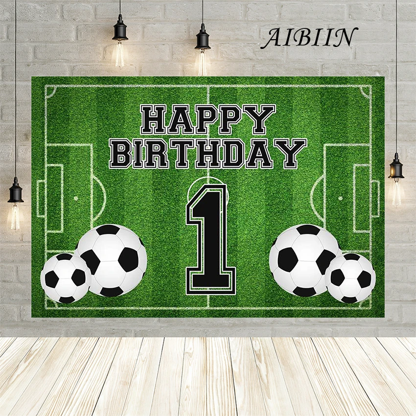 

AIBIIN Happy Birthday Photo Background Football Theme For Kids Birthday Party Photography Background Decorations