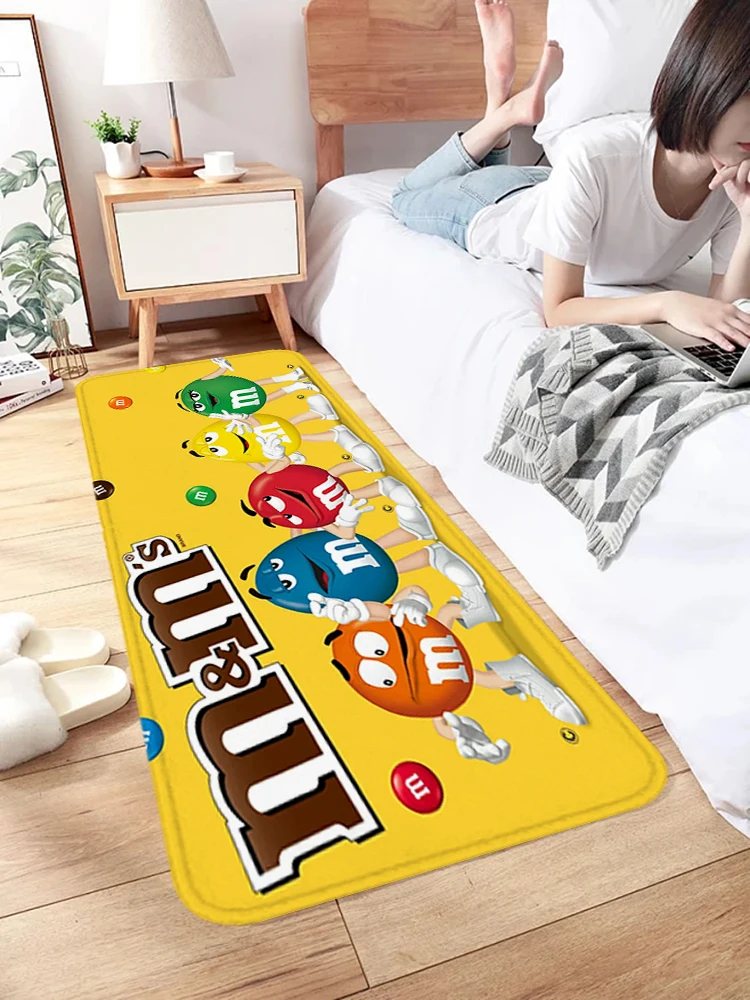 Children Room Rug Foot Carpet M&M Candy Snack Entrance Doormat Kawaii Rug Floor Mat Carpet Anti Slip  Home Kitchen Hallway Decor