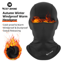 WEST BIKING Winter Fleece Cycling Cap Warm Running Scarf Balaclava Velvet Bike Full Face Cover Headwear Climbing Fishing Hat