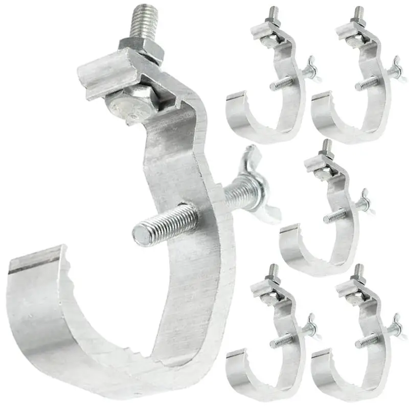 6Pcs Spotlight Clamps Stage Light Clamp Hooks Aluminum Truss Clamp Lighting Mount Metal Clips Truss Clamp For DJ Lights