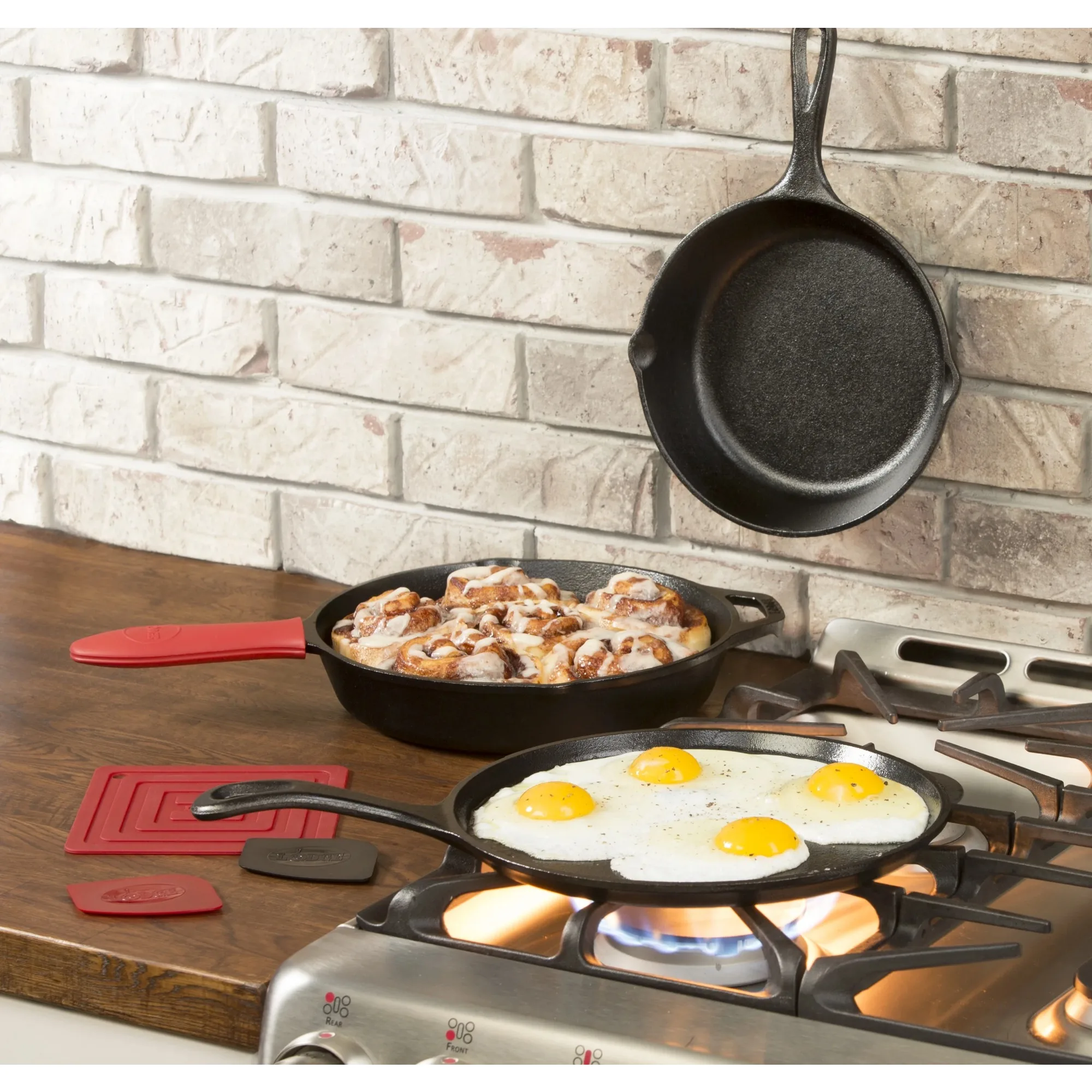 10.5 Inch Cast Iron Griddle / Comal,Easy-grip handle