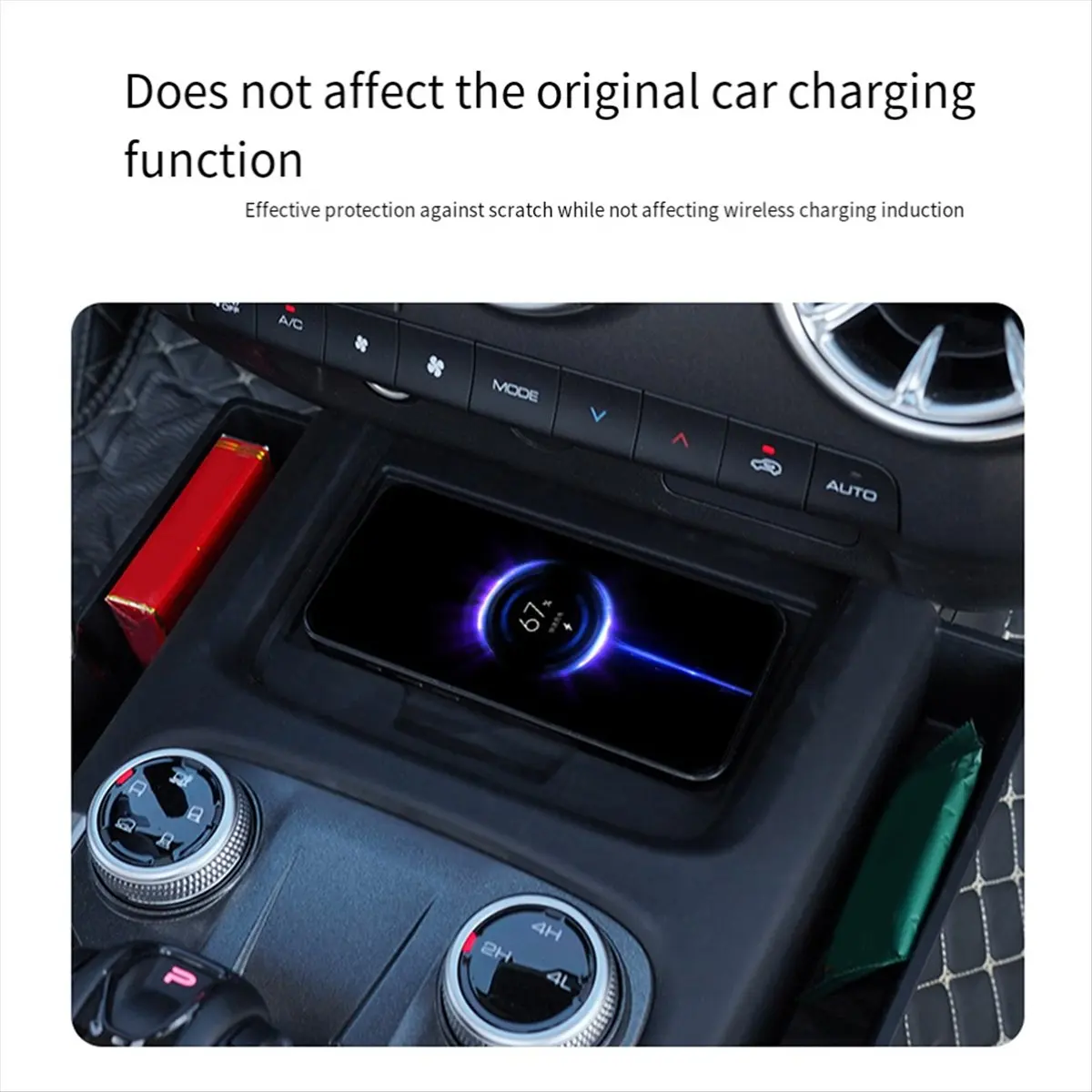 Super Sale For Great Wall Tank 300 Hi4-T Central Control Charging Silicone Pad Storage Box Modified Interior Accessories Red