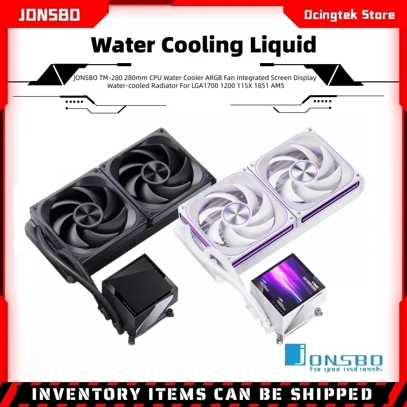 JONSBO TM-280 280mm CPU Water Cooler ARGB Fan Integrated Screen Display Water-cooled Radiator For LGA1700 1200 115X 1851 AM5