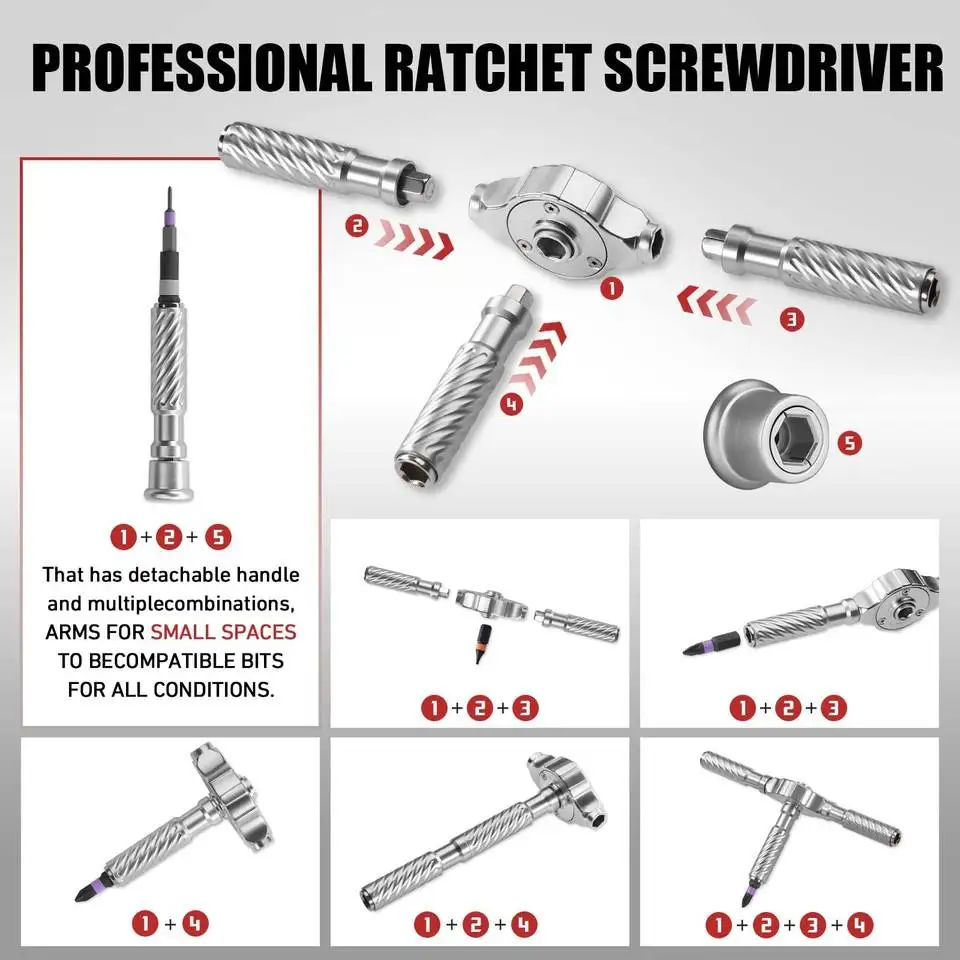66 in 1 Multifunctional Ratchet Screwdriver Set Magnetic Mini Home Computer Desk Repair Kit Aluminum Hand Tools