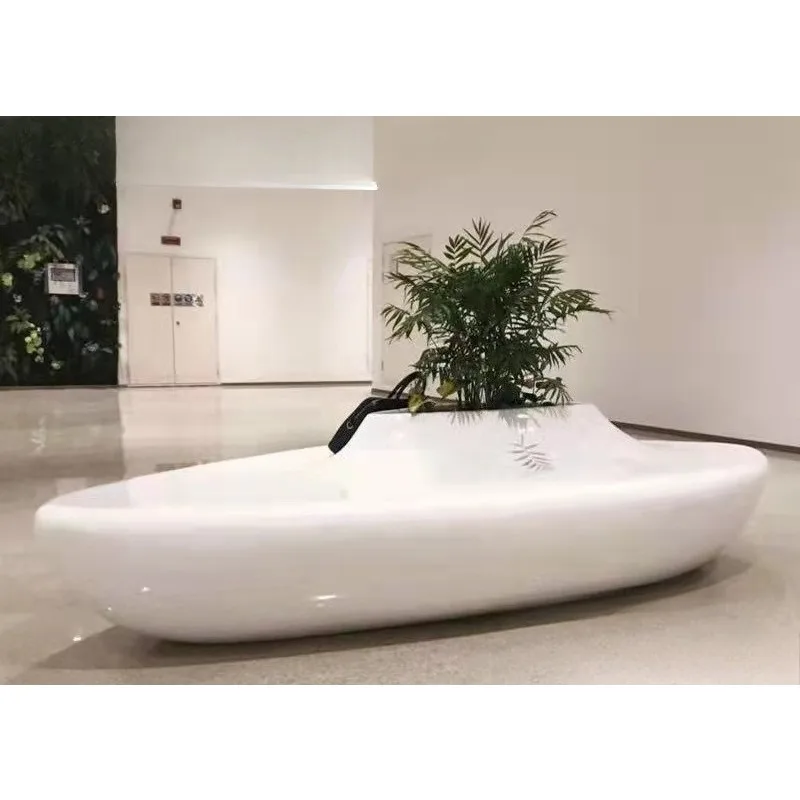 

Комбинированный цветочный горшок из стекловолокна для улицы, большой ящик для бассейна, прямоугольный слот, волокно для посадки во дворе