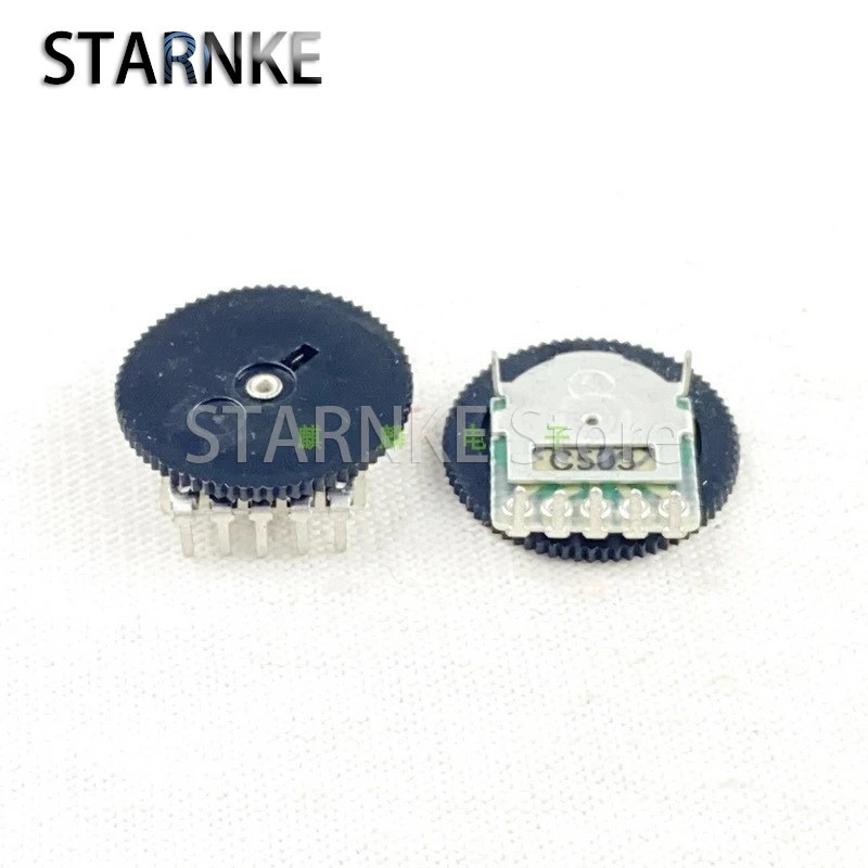 10PCS C50K Dial Gear Potentiometer 5 Pins 16mm×1mm Radio Volume Wire Control C503
