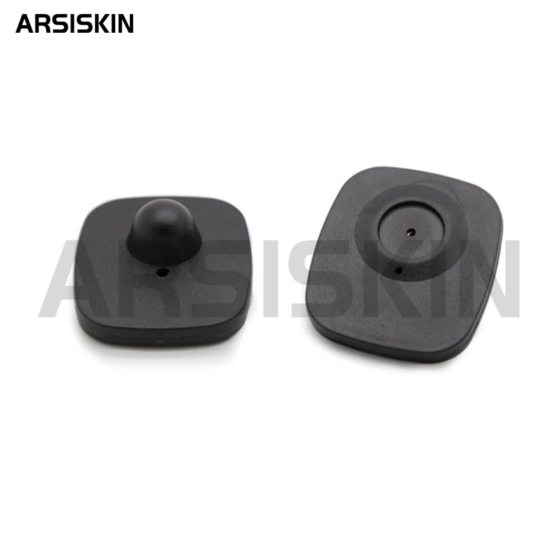 100 قطعة علامات مضادة للسرقة Rf 8.2 ميجا هرتز مربع صغير EAS ملابس أمنية للبيع بالتجزئة علامات صلبة لمتجر الملابس سوبر ماركت مع فتح دبابيس