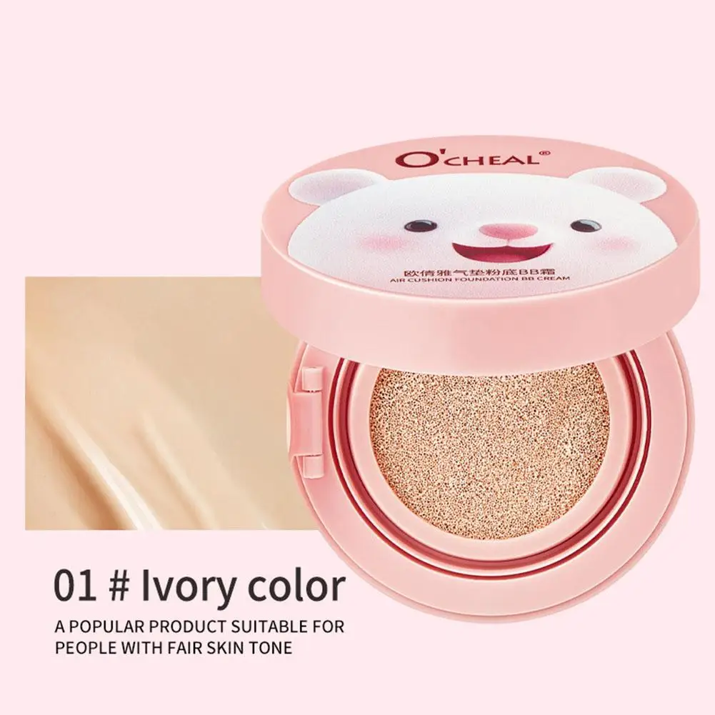 Cute Cushion Moisturizing Concealer Natural Makeup, Water-Resistant Long-Lasting CC Cream Foundation For Skin Make UP F6X9