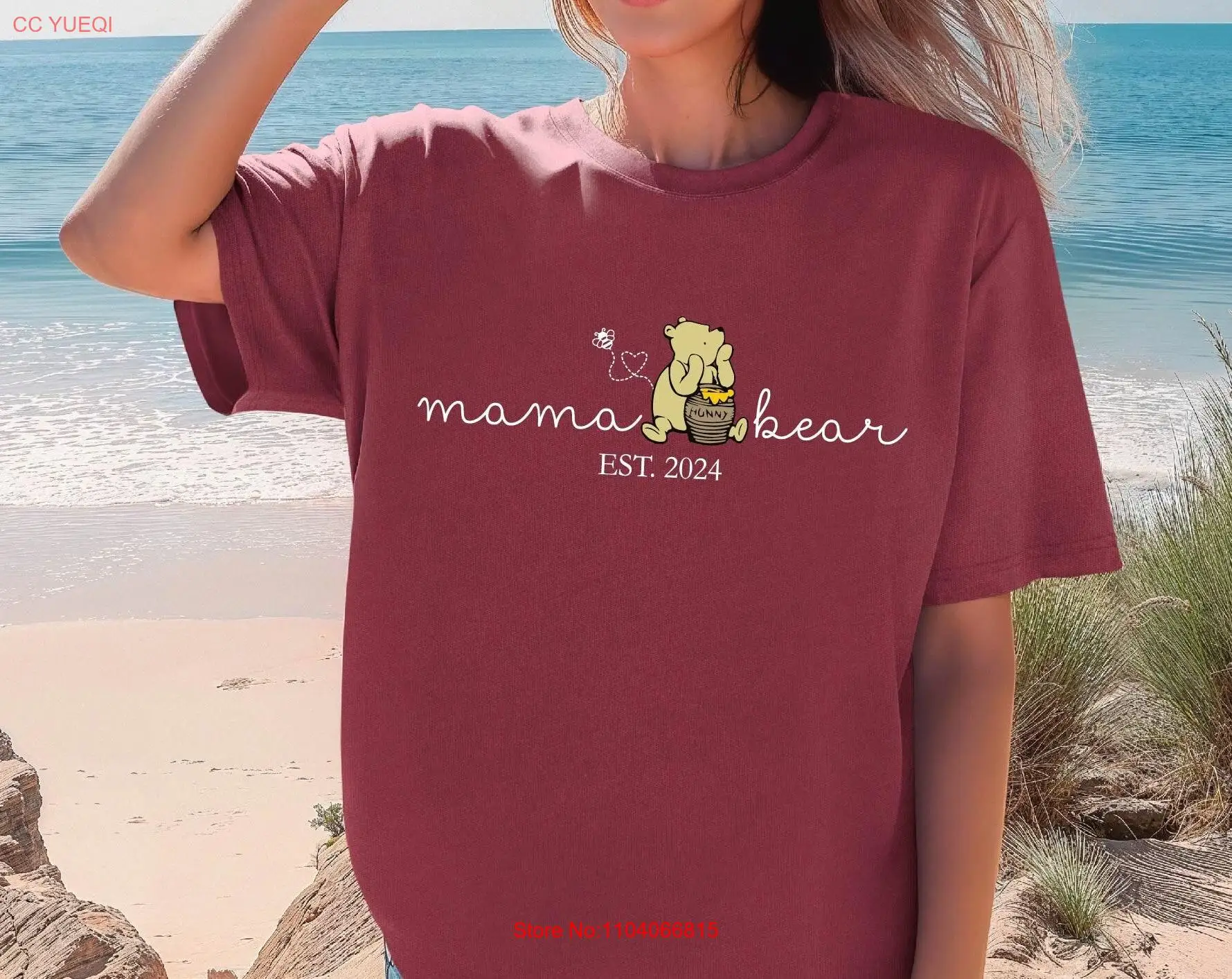 

Футболка Mama Bear Comfort Colors Est Mom Life День матери Ретро Цитаты для Благословенной мамы с длинными или короткими рукавами