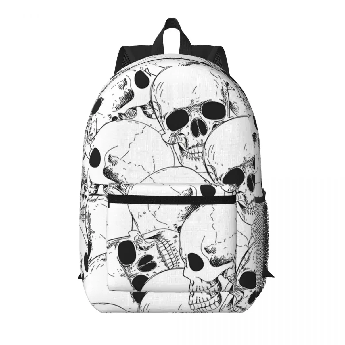 Black White Human Skull Sketching Art Student Backpack School Bag Hiking Travel Daypack for Men Women Bookbag Shoulder Bags