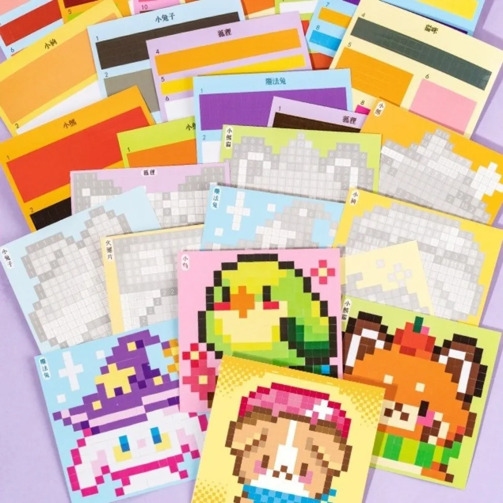 

Pixel Style Scenery Sticker Book Mini Size 24 Sheets 8 Scene 3D Stacking Stickers Animal & Shop Miniature Scene Sticker