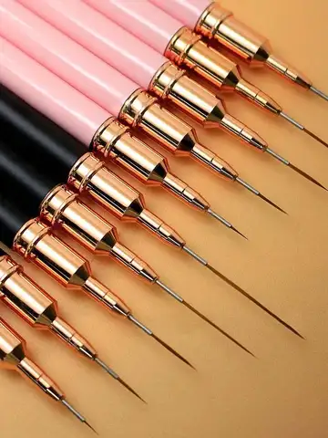 5/10pcs Pink/Black Nail Art Liner/Painting Brushes Ultra-thin Line Drawing Tool 4/8/12/20/25mm Professional Nail Liners Pen Tool