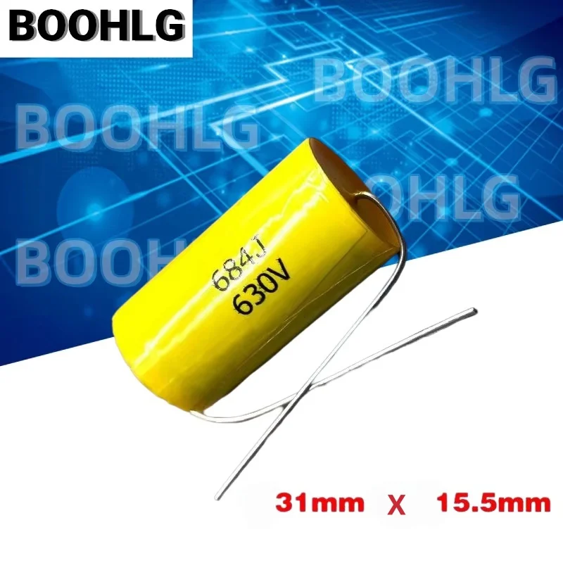 5PCS CBB MKP 0.68μF 684 680nF 630V 2J Axial Audio Coupling Feed-through Film Capacitor