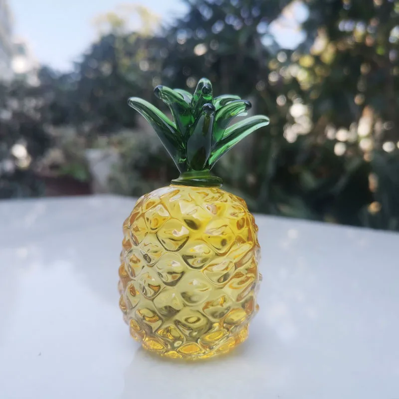 Crystal Pineapple Ornaments Home Decoration Fruit Figurine Cute Maison Birthday Gift Christmas Gifts Glass Deco  Crafts