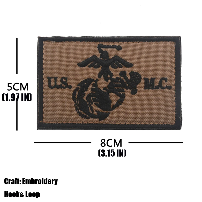 USMC United States Marine Corps Embroidered Patches Seal Team Trident Embroidery Patches Stickers On Clothing With Hook And Loop