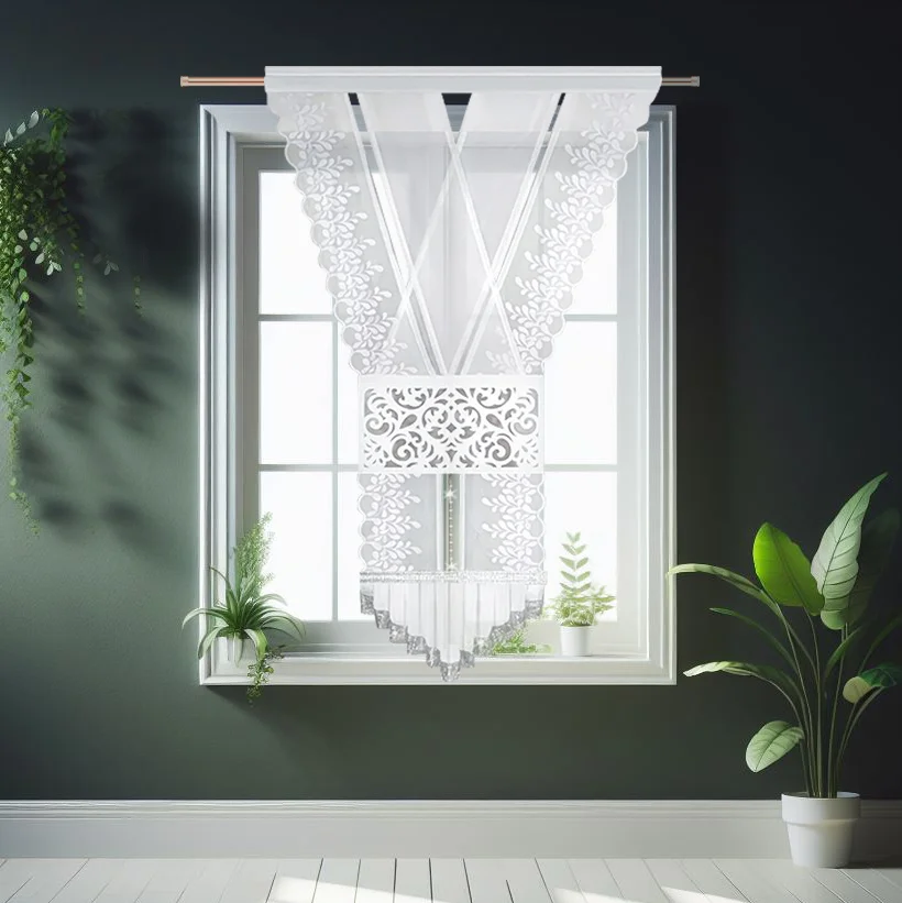 

1 шт. европейская вышитая занавеска с ажурной панелью для гостиной, кофейни, украшения на День святого Валентина