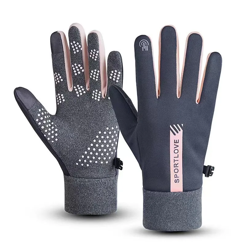 Womens Autumn and Winter Sports Warm Gloves Waterproof and Anti Slip Cycling Gloves Wind and Cold Resistant Outdoor Activity Glo