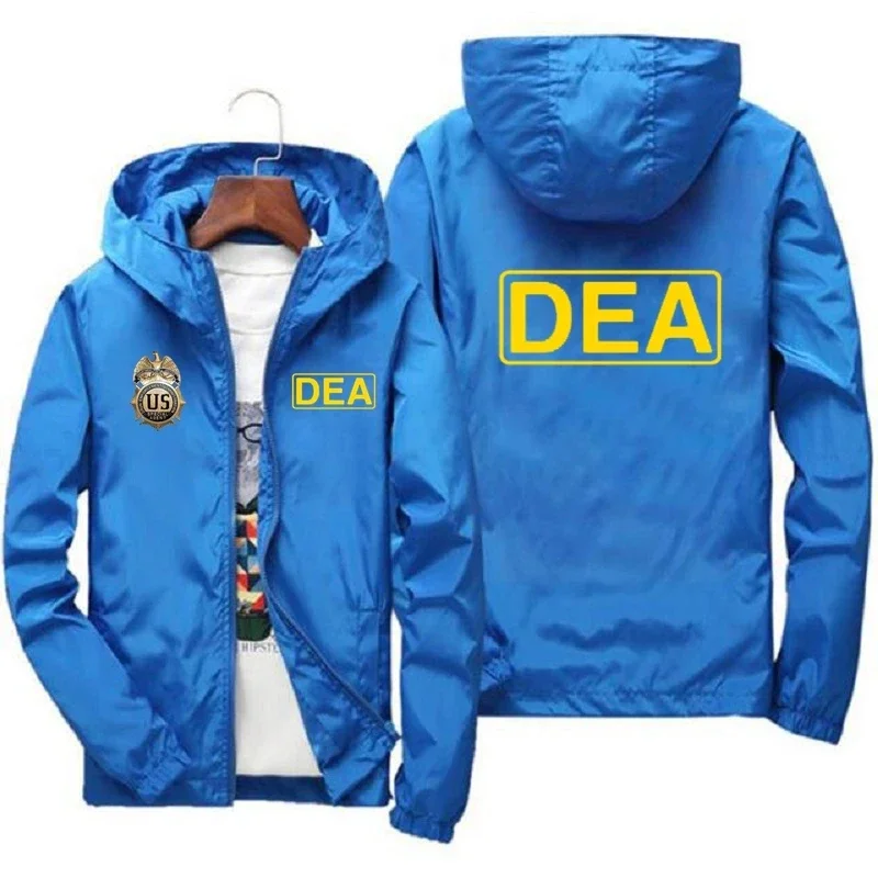 

New men's breathable hoodie, men's monochrome street wear, comfortable men's clothing, American DEA jacket