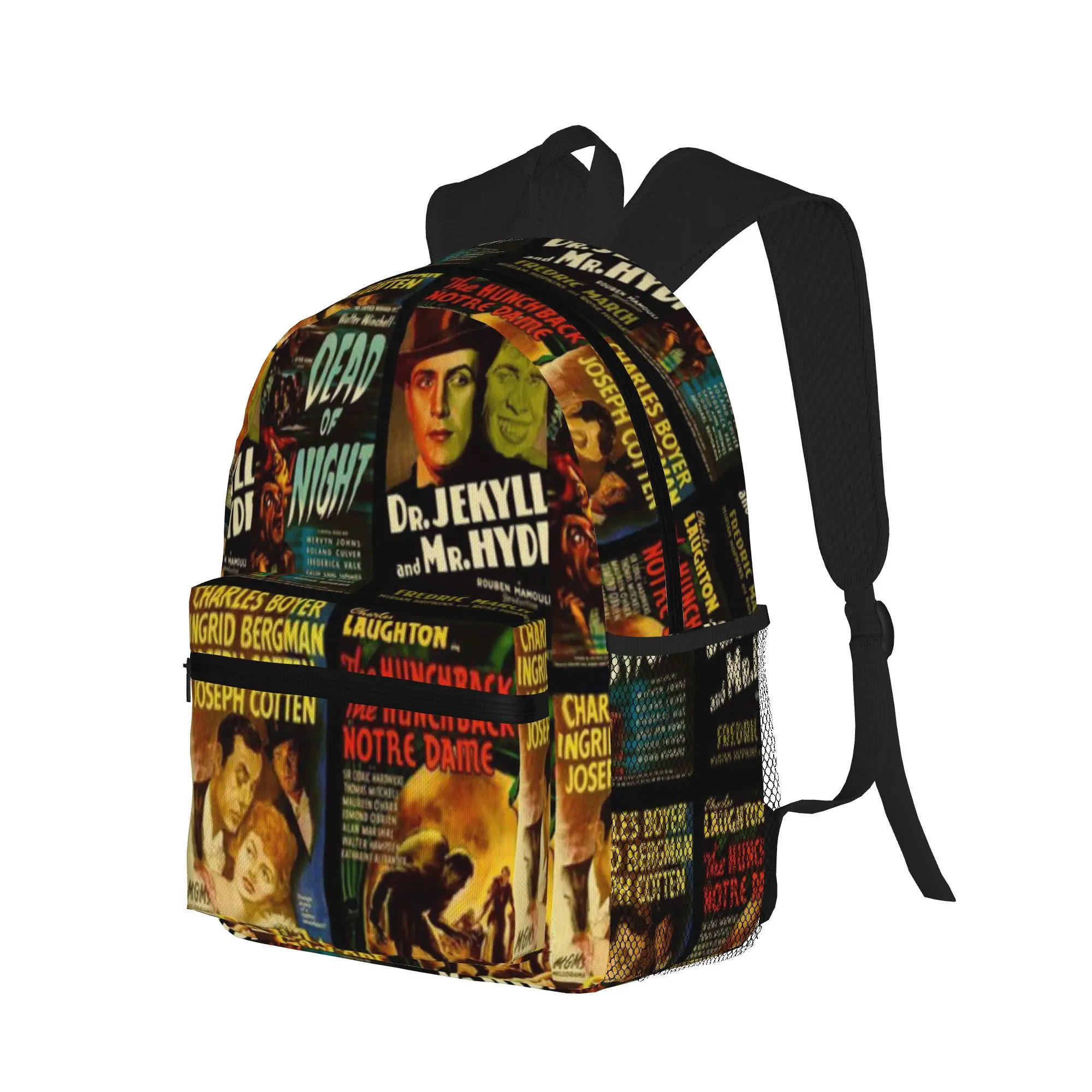 Vintage Classic Horror Monster Movie Posters  Casual Backpack for Students and Adults Travel backpack