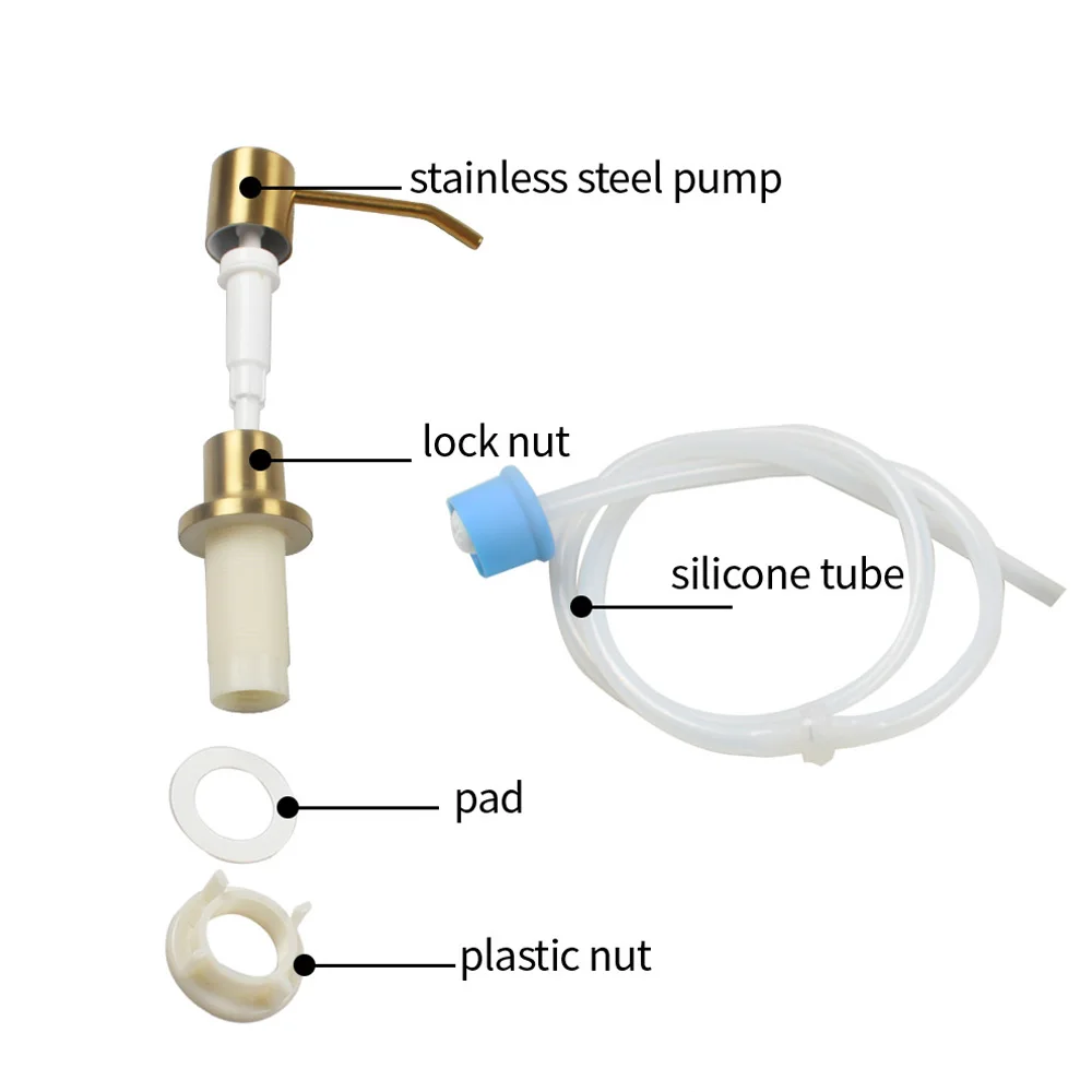 Talea Gold Kitchen Sink Soap Dispenser with 1M Extension Tube kit Kitchen Soap Dispenser for CounterTop