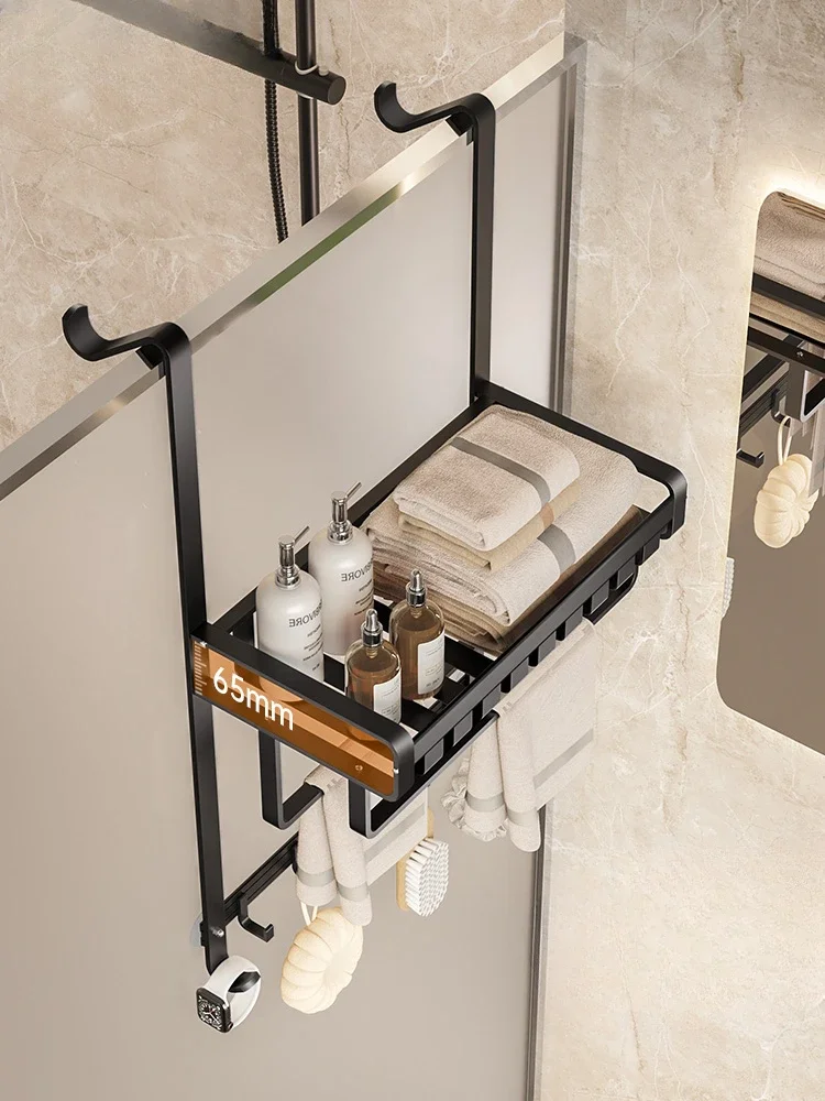

Bathroom towel rack space aluminum shower room storage hanger rack