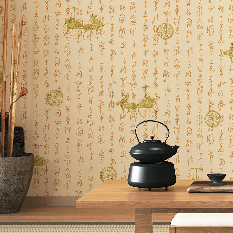 جديد النمط الصيني التلفزيون حائط الخلفية خلفية الخط الصيني غرفة الشاي النمط القديم خمر خلفية لدراسة بيت الشاي #3