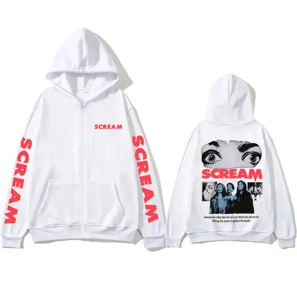 Klassischer 90er-Jahre-Horrorfilm Scream Reißverschluss-Hoodie Billy Loomis We All Go A Little Mad Billy Zip-Up-Jacke Herren Vintage Zip-Up-Hoodies – Detail 7