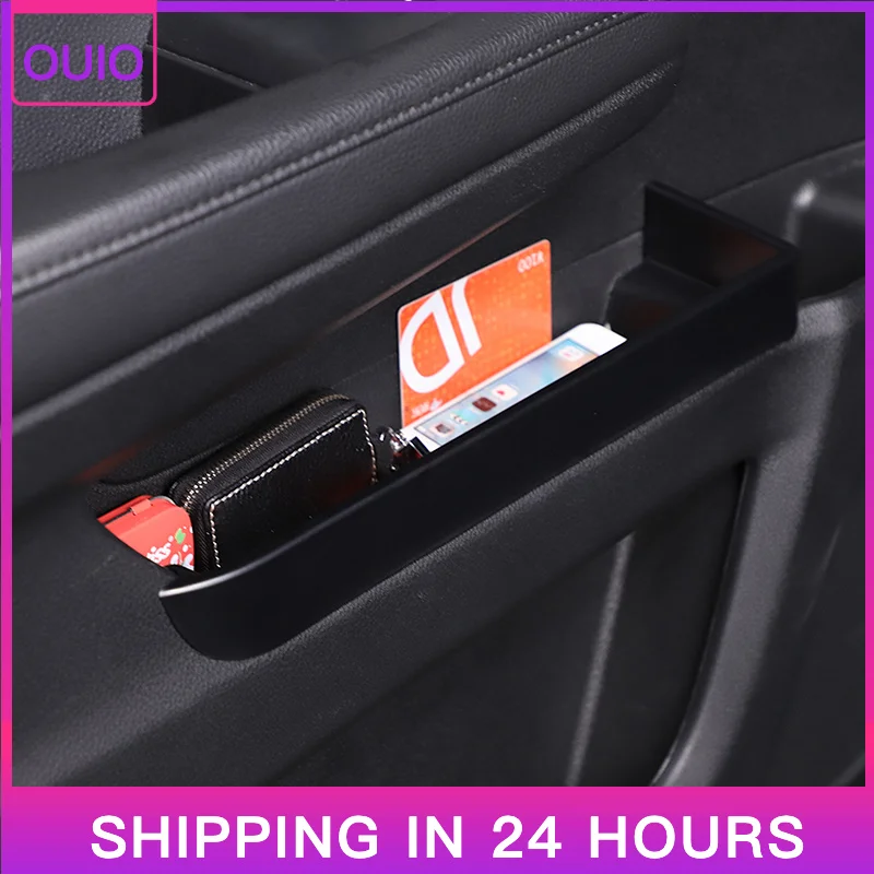 New Car Storage Box for Honda Pilot 2015-2022 ABS Door Pocket Storage Organizer Interior Organizer Accessories Black Front Stowi