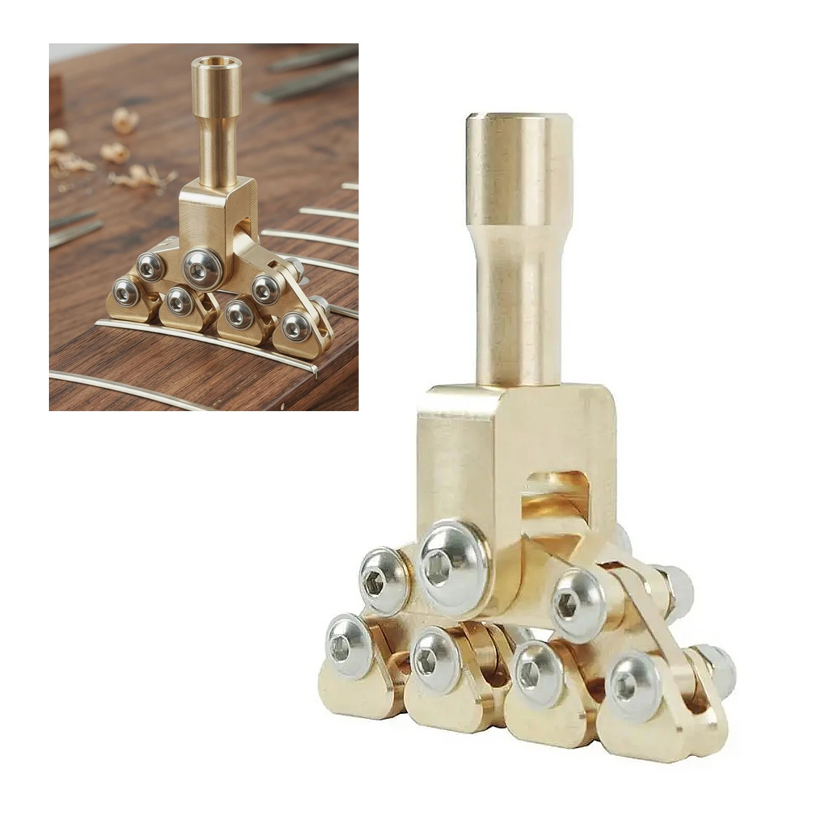 

Miwayer Guitar Fret Press Tool – Fractal Design, Copper Alloy, Self-Adjusting Radius, for Acoustic/Electric Guitar Fret Installa
